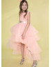 Tulle High Low Layered Flower Girl Dress